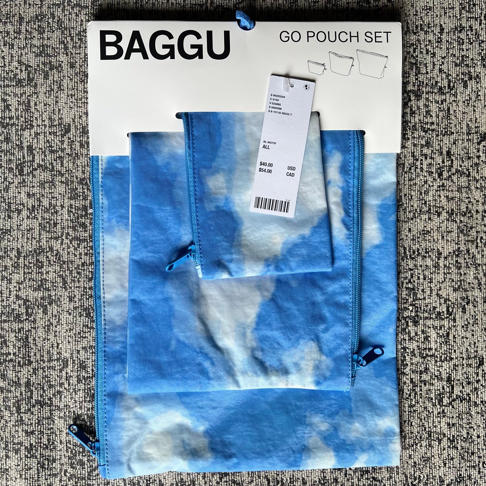 Baggu Go Pouch set - Clouds