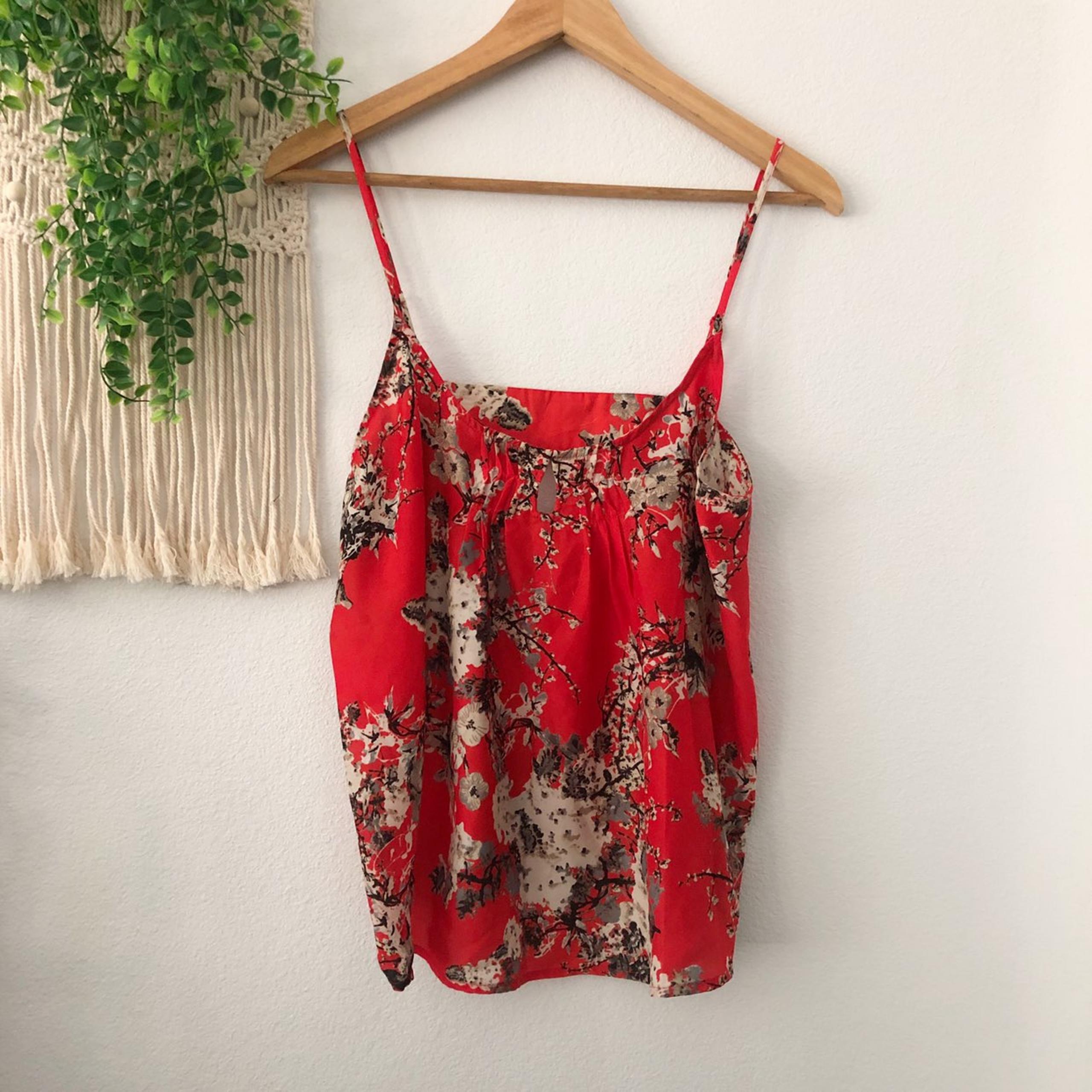 KIMCHI BLUE Red Floral Tank Top