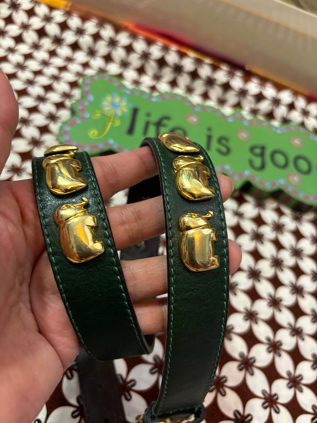 Vintage Furla elephant belt