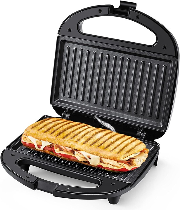 Electric Panini Press 750W Sandwich Press Black