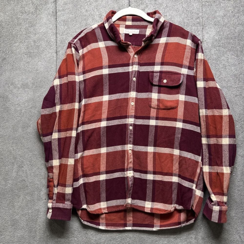 Far Afield Shirt Mens 3 (large) Red Plaid Flannel Button Down Chore Oxford