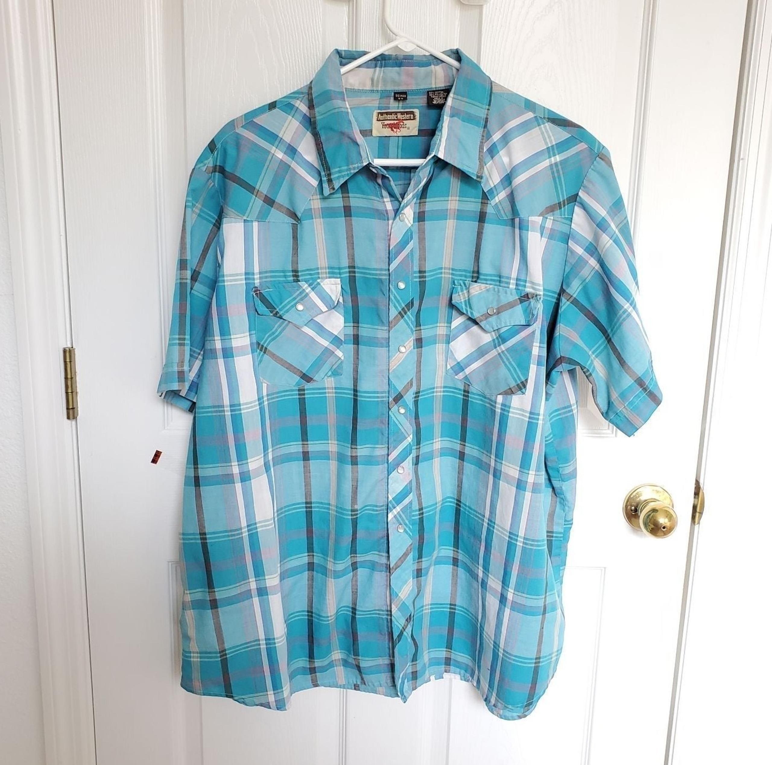 Vintage Youngblood Pearl Snap Men's Shirt Big Man 2X Plaid