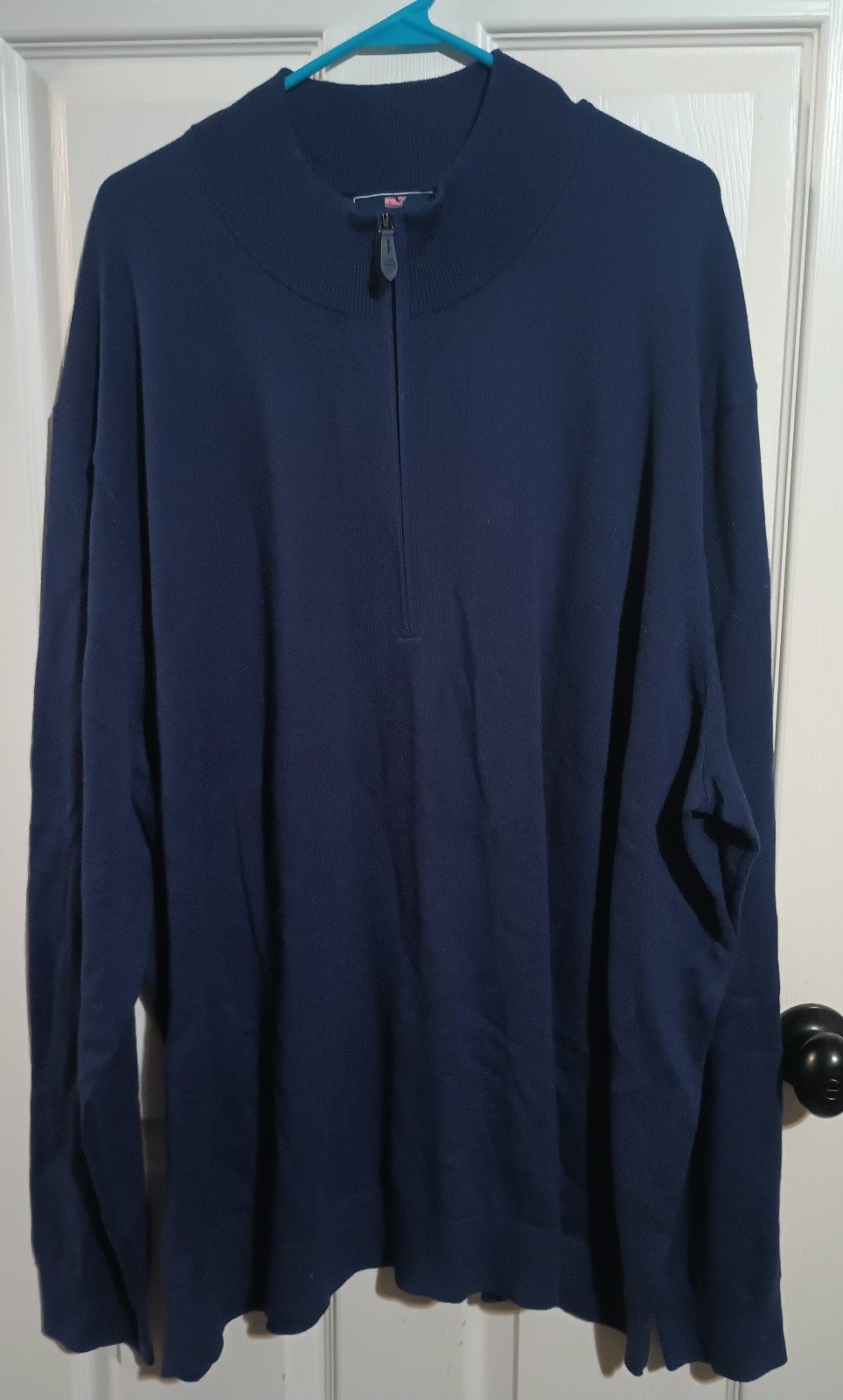 Vineyard Vines Men's 4XB Navy (Deep Bay color) 1/4 zip sweater.