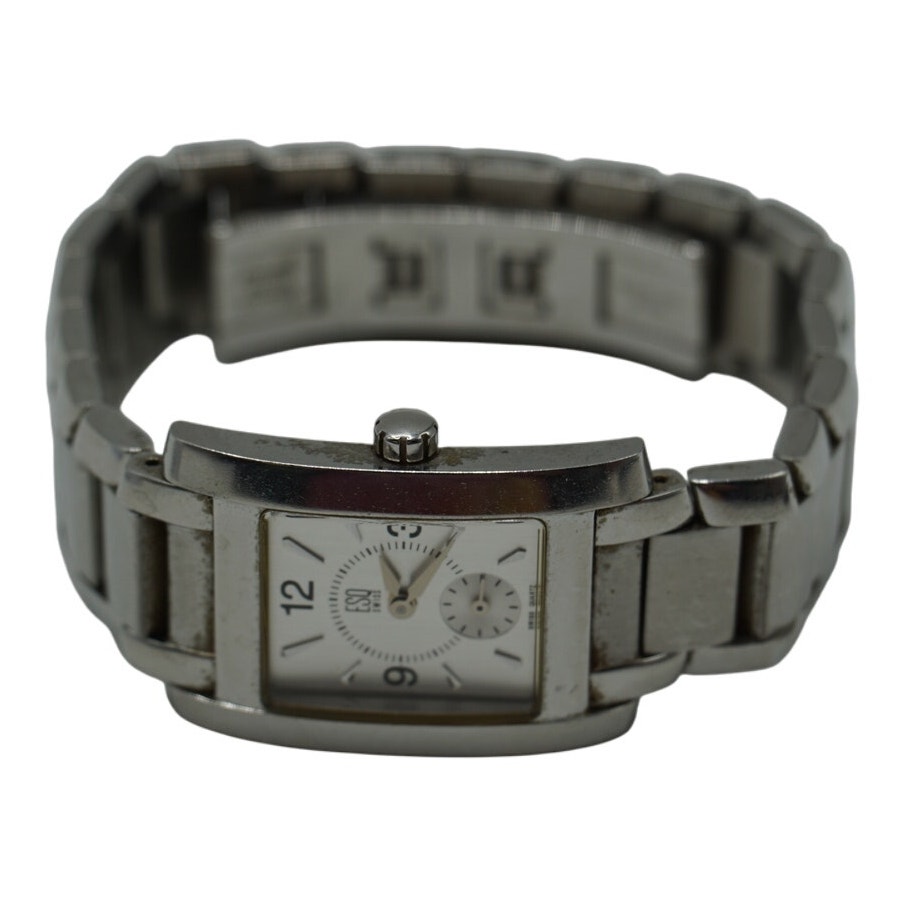 ESQ by Movado Ladies Analog Quartz Tank Wristwatch Watch New Battery Stainless