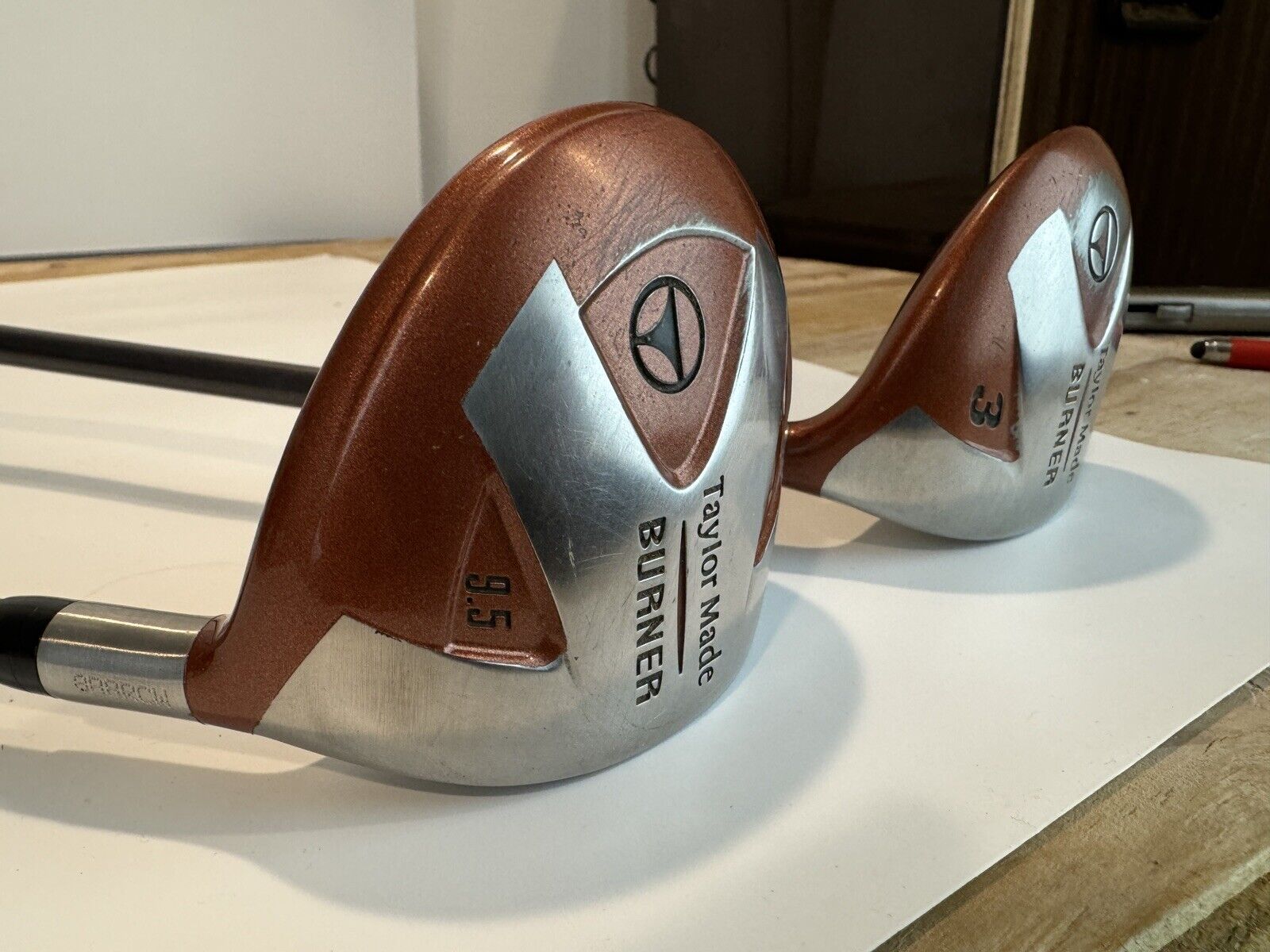TaylorMade Burner Driver 9.5* + 3 Wood RH w/ Graphite Bubble 2 R-80 Shafts