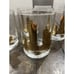 4 Vintage MCM Gold MARSHALL FIELDS Old Fashioned Glasses CHICAGO SKYLINE Barware