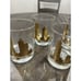 4 Vintage MCM Gold MARSHALL FIELDS Old Fashioned Glasses CHICAGO SKYLINE Barware