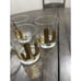 4 Vintage MCM Gold MARSHALL FIELDS Old Fashioned Glasses CHICAGO SKYLINE Barware