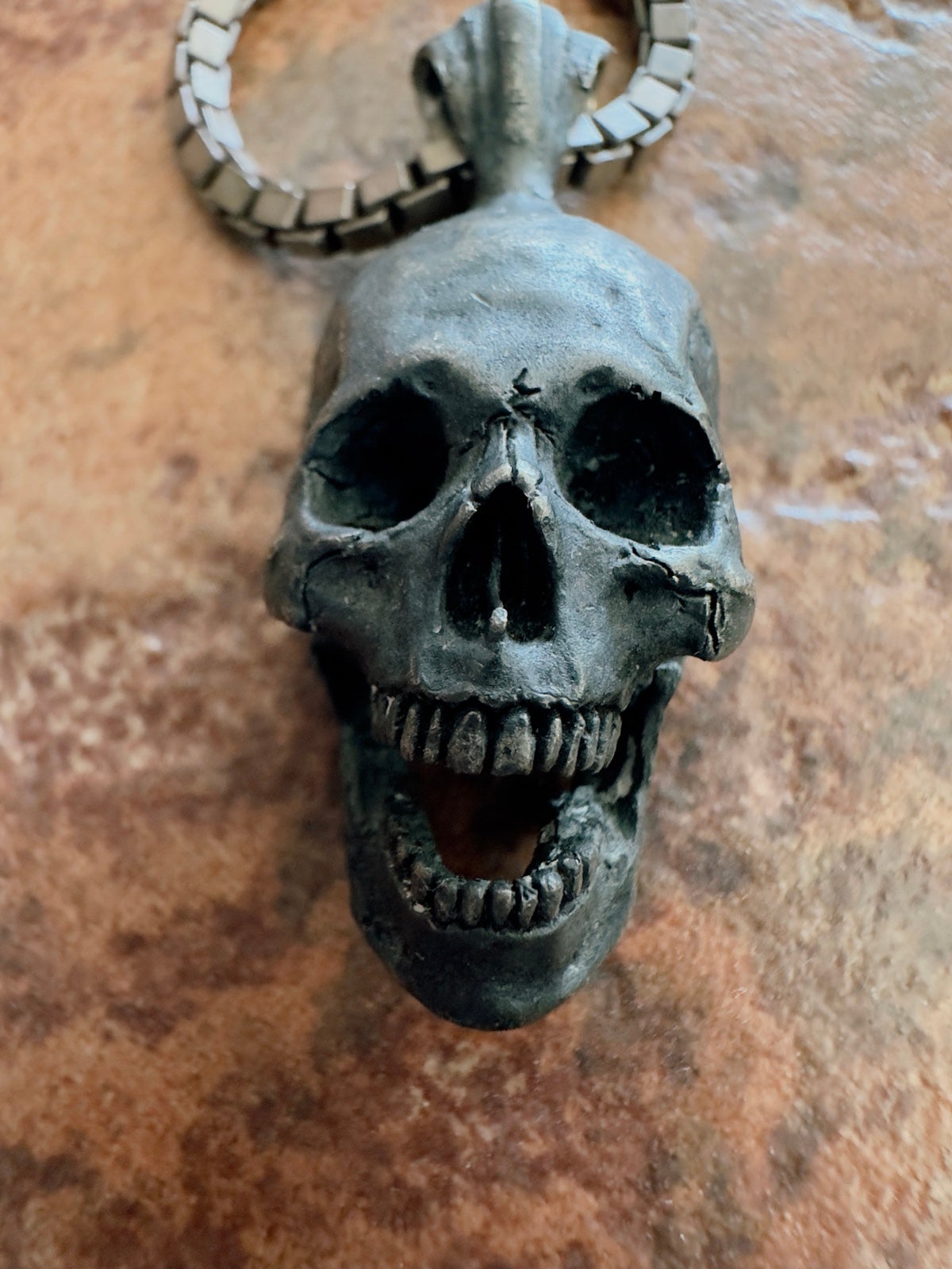 Into the fire Skull pendant and chain