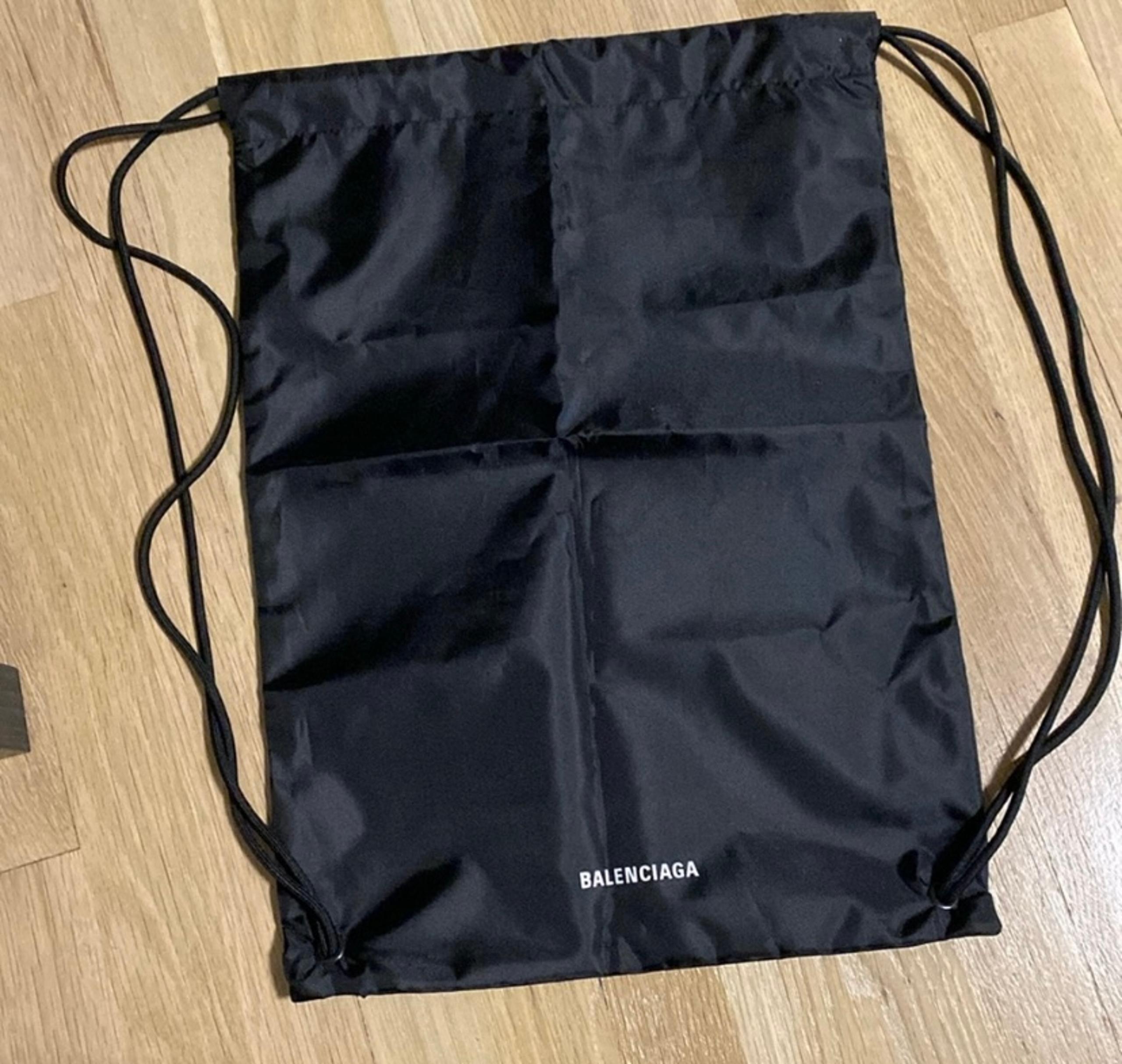 Balenciaga Black Nylon Drawstring Backpack/Dust Bag