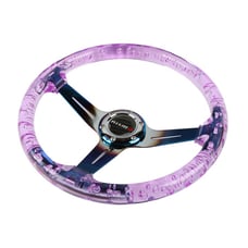 JDM Nismo Universal 6-Hole 350mm Deep Dish Purple Crystal Bubble Steering Wheel