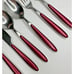 Red handle Stainless Flatware Replacement 6 Pc Pearlized Burgundy Resin