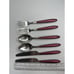 Red handle Stainless Flatware Replacement 6 Pc Pearlized Burgundy Resin