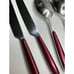 Red handle Stainless Flatware Replacement 6 Pc Pearlized Burgundy Resin