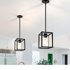 2 light Pendant Lights Kitchen Island Black Farmhouse 1-Light Small Chandeliers