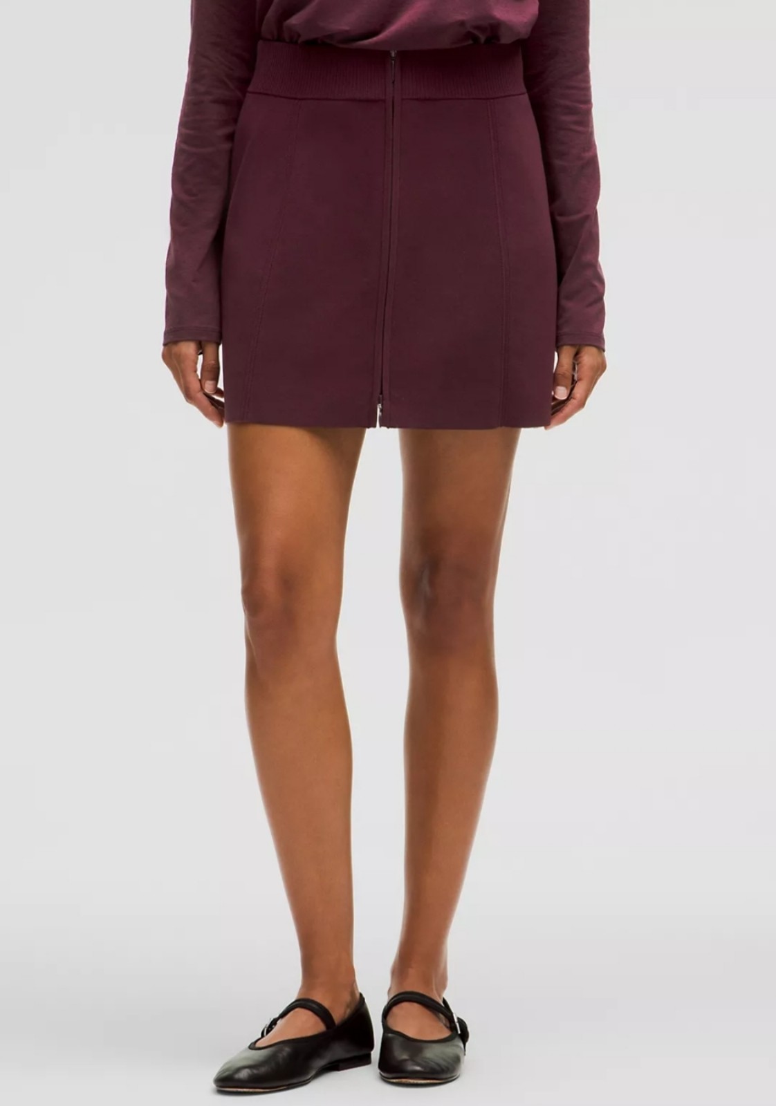 Lululemon- Ribbed-Knit Mini Skirt/Size XL/ Color Garnet/ New without Tag