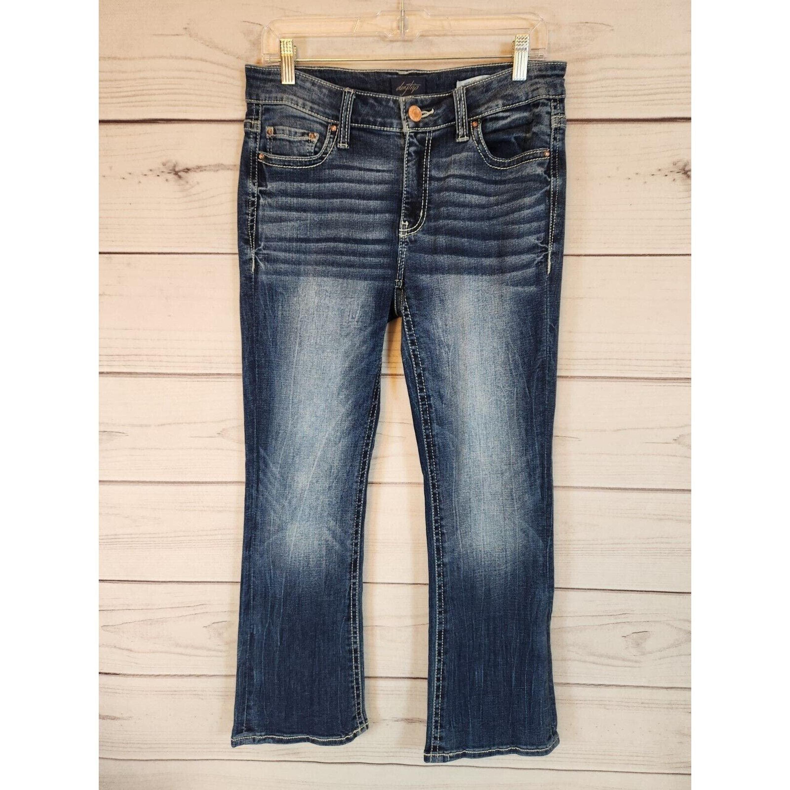 Daytrip Women's Virgo Tailored Bootcut Stretch Denim Blue Jeans Size 27S