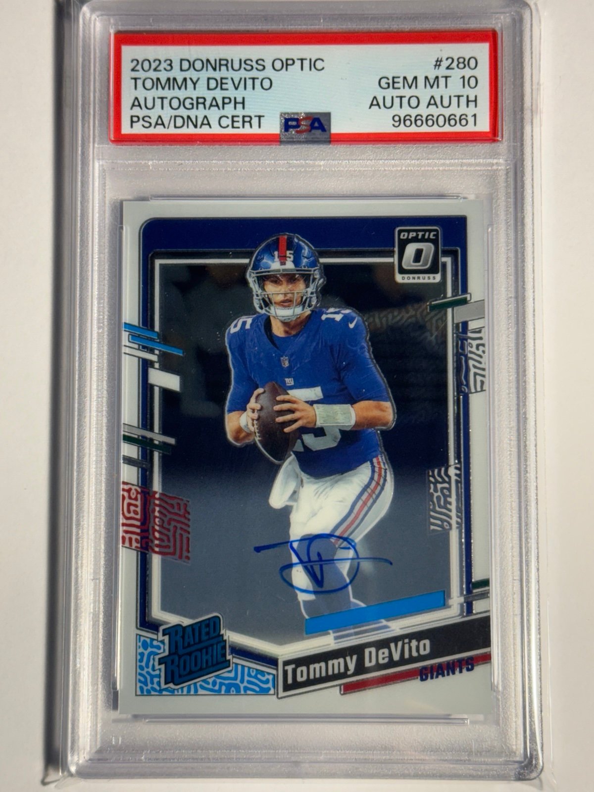 2023 Donruss optic Tommy DeVito autographed PSA 10