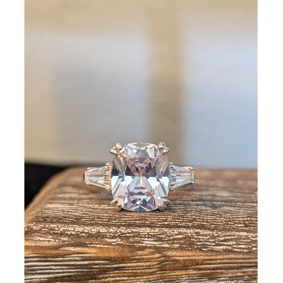 FZN XL Cushion Square Cut Trillion CZ Sterling Engagement Ring Size 12.25