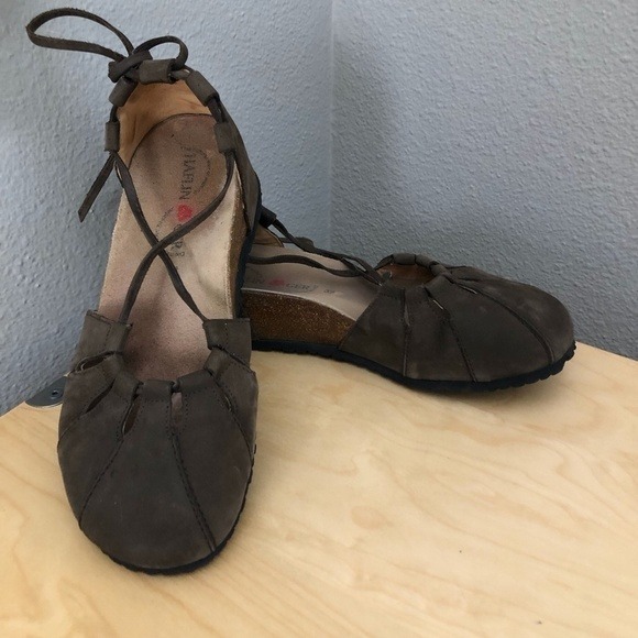 Haflinger Eva Cork & Leather Sandal Womens US 6.5 EU 37 Olive Green Lagenlook