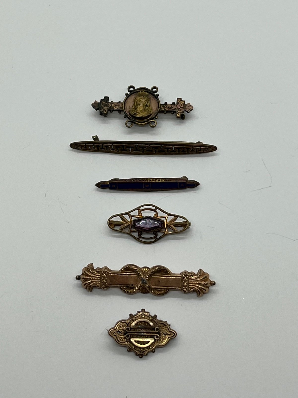 Antique Circa1840 Gold Filled Ornate Decorative Victorian Bar Pin/Broochs Lot
