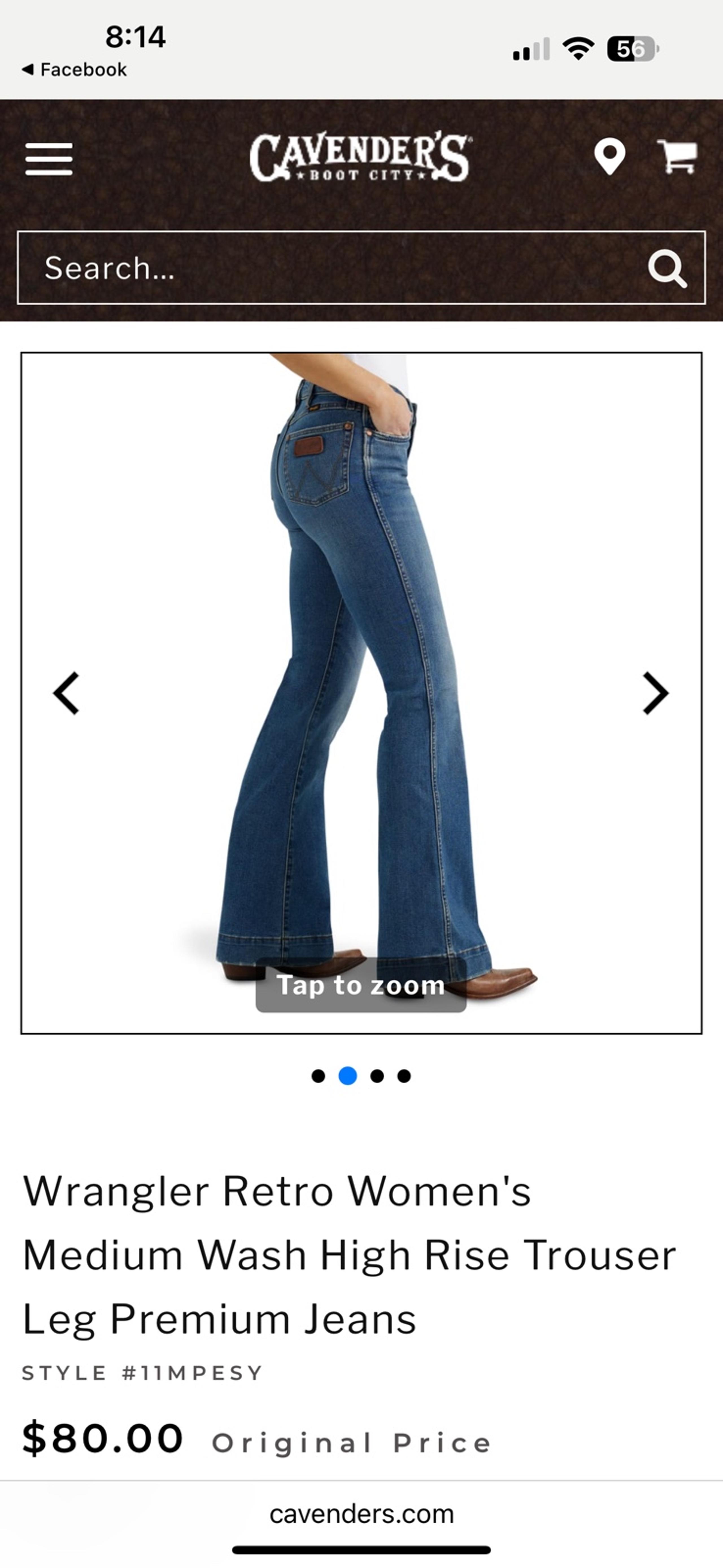 Wrangler Retro Women's 26x34 Mid Rise Wide Leg