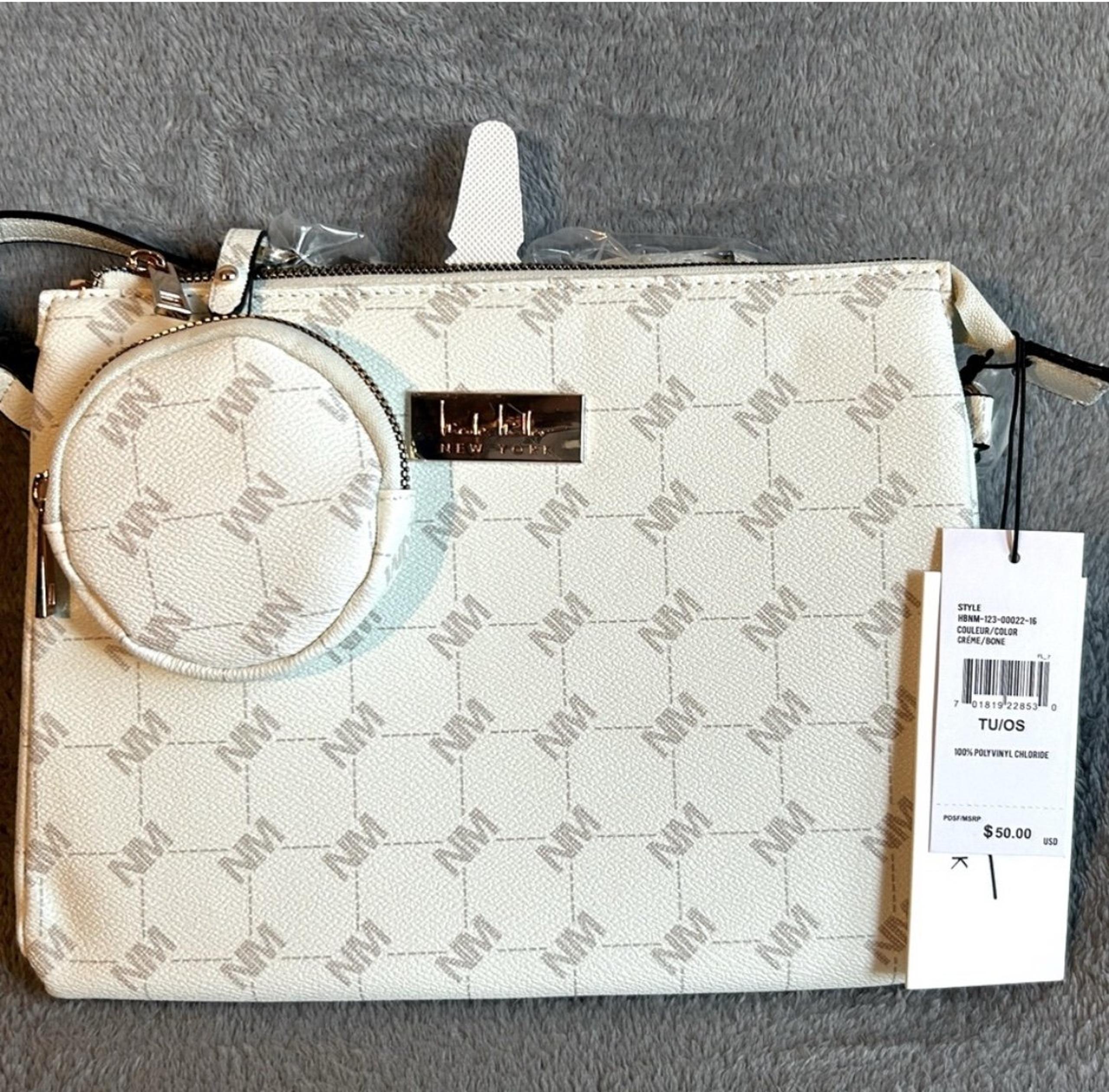 NWT Nicole Miller Emblem Intial Purse Super Cute Crossbody bag with coin purse