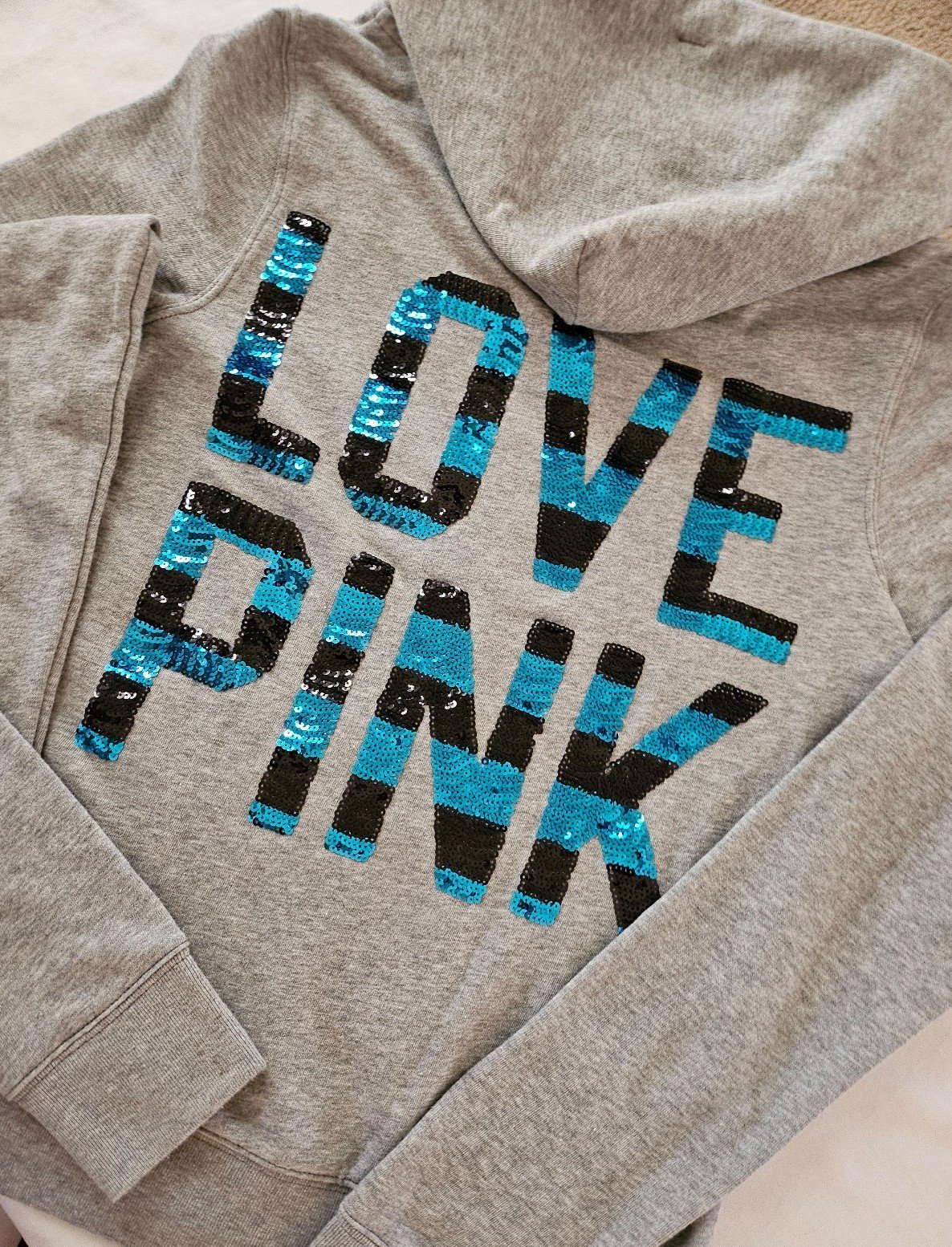 NEW PINK VS HTF Bling Full Zip Hoodie, M, 95
