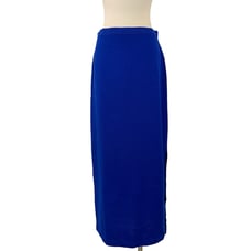 St. John Evening Royal Blue Maxi Skirt Side Slit Santana Knit | Size 8