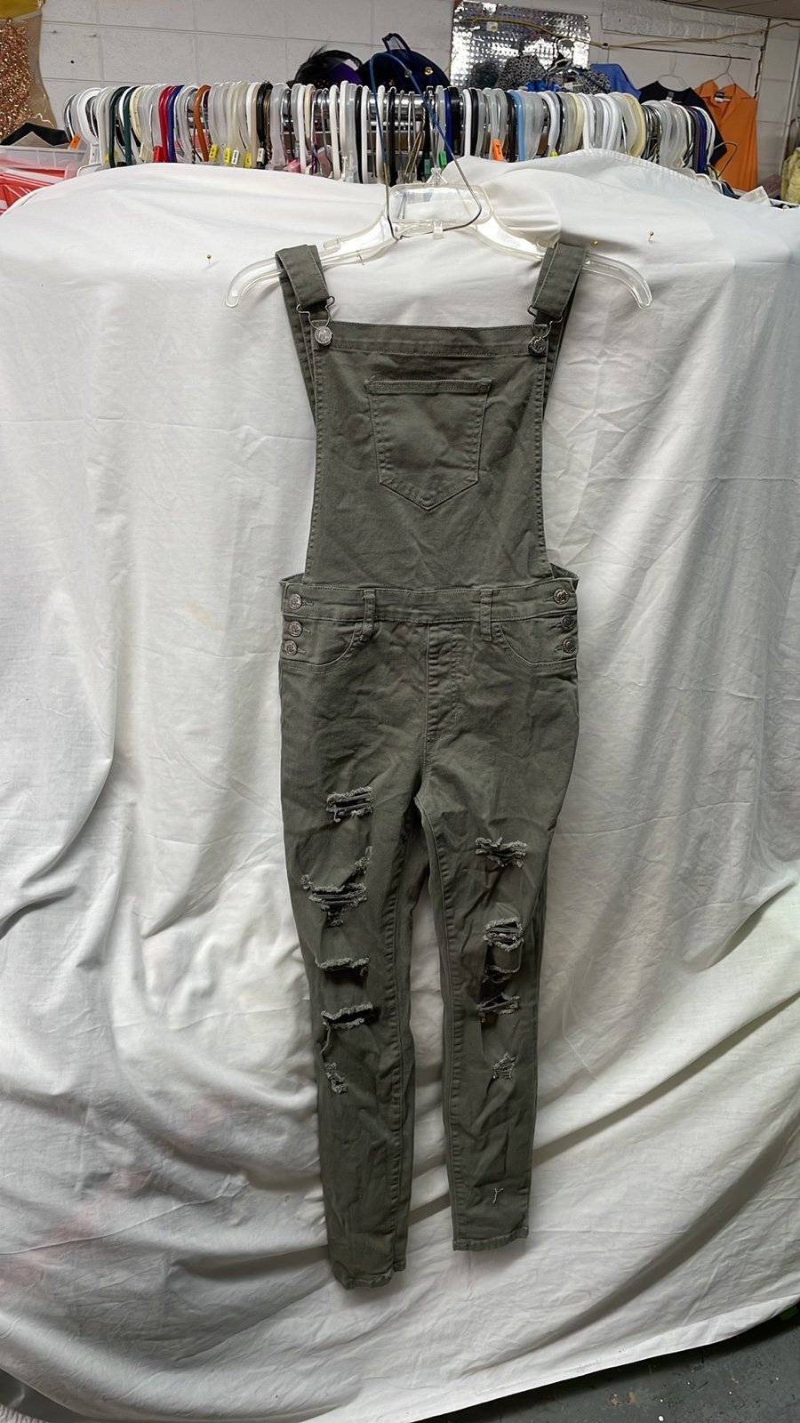 Pello jeans distressed skinny leg Overalls ladies sz M