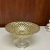 Home interiors Luxury Diamond Cut Shaped Gold Mercury Glass Pedestal Bowl