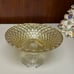 Home interiors Luxury Diamond Cut Shaped Gold Mercury Glass Pedestal Bowl