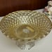 Home interiors Luxury Diamond Cut Shaped Gold Mercury Glass Pedestal Bowl