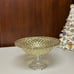 Home interiors Luxury Diamond Cut Shaped Gold Mercury Glass Pedestal Bowl