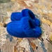 UGG DISQUETTE DIVE BLUE SUEDE/ SHEEPSKIN PLATFORM SLIPPERS, US size 8 EUR 39