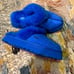 UGG DISQUETTE DIVE BLUE SUEDE/ SHEEPSKIN PLATFORM SLIPPERS, US size 8 EUR 39