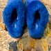 UGG DISQUETTE DIVE BLUE SUEDE/ SHEEPSKIN PLATFORM SLIPPERS, US size 8 EUR 39