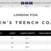 London Fog Trench Coat Size 48 Regular Mens