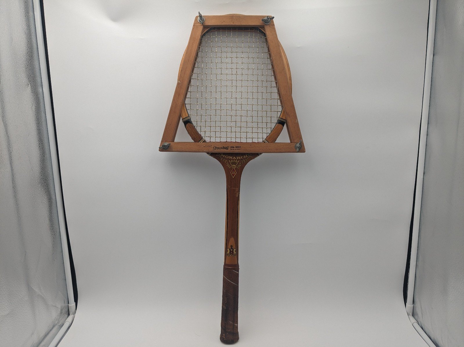 Spalding Monarch Badminton Tennis Racket Laminated Frame w/Holder 4½in Grip Size