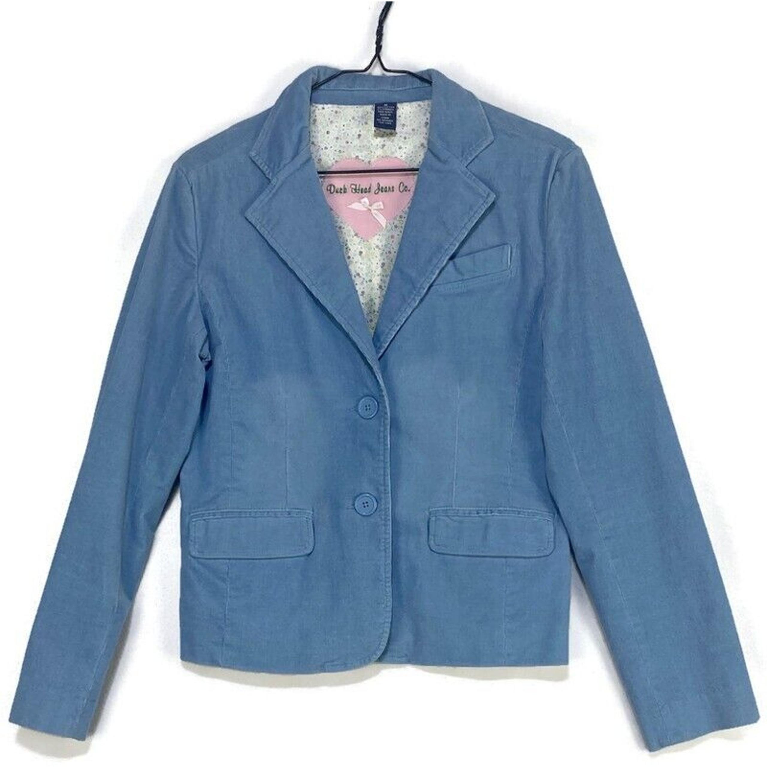 Duck Head Jeans Company Jacket Women's Size Medium Light Blue Corduroy Button Up