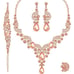 Crystal Necklace Earrings Bracelet Ring Bridal Wedding Party Jewelry Diamond Set