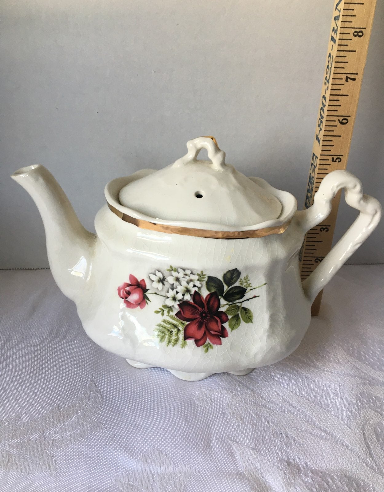 Teapot Arthur Wood Antique Gold Trim Eng