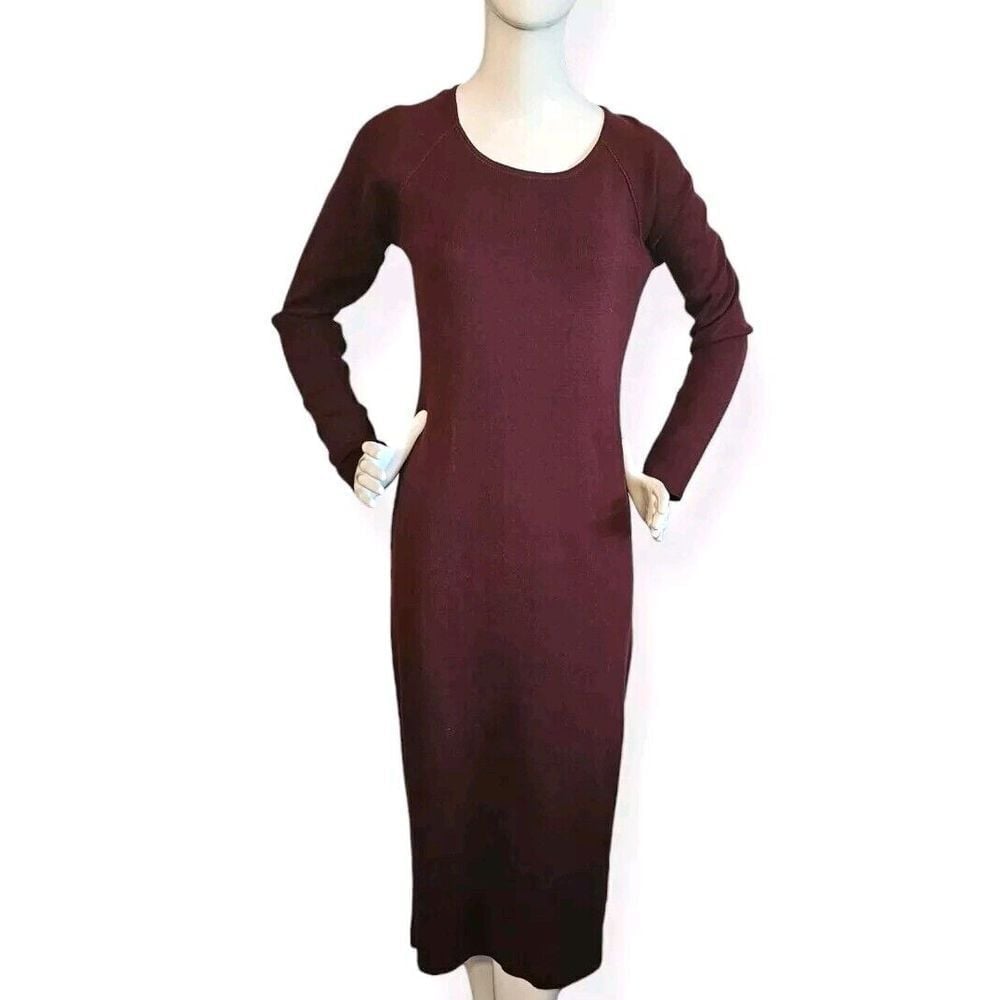 Peruvian Connection Pima Cotton Deep Burgundy Maxi Dress Size S