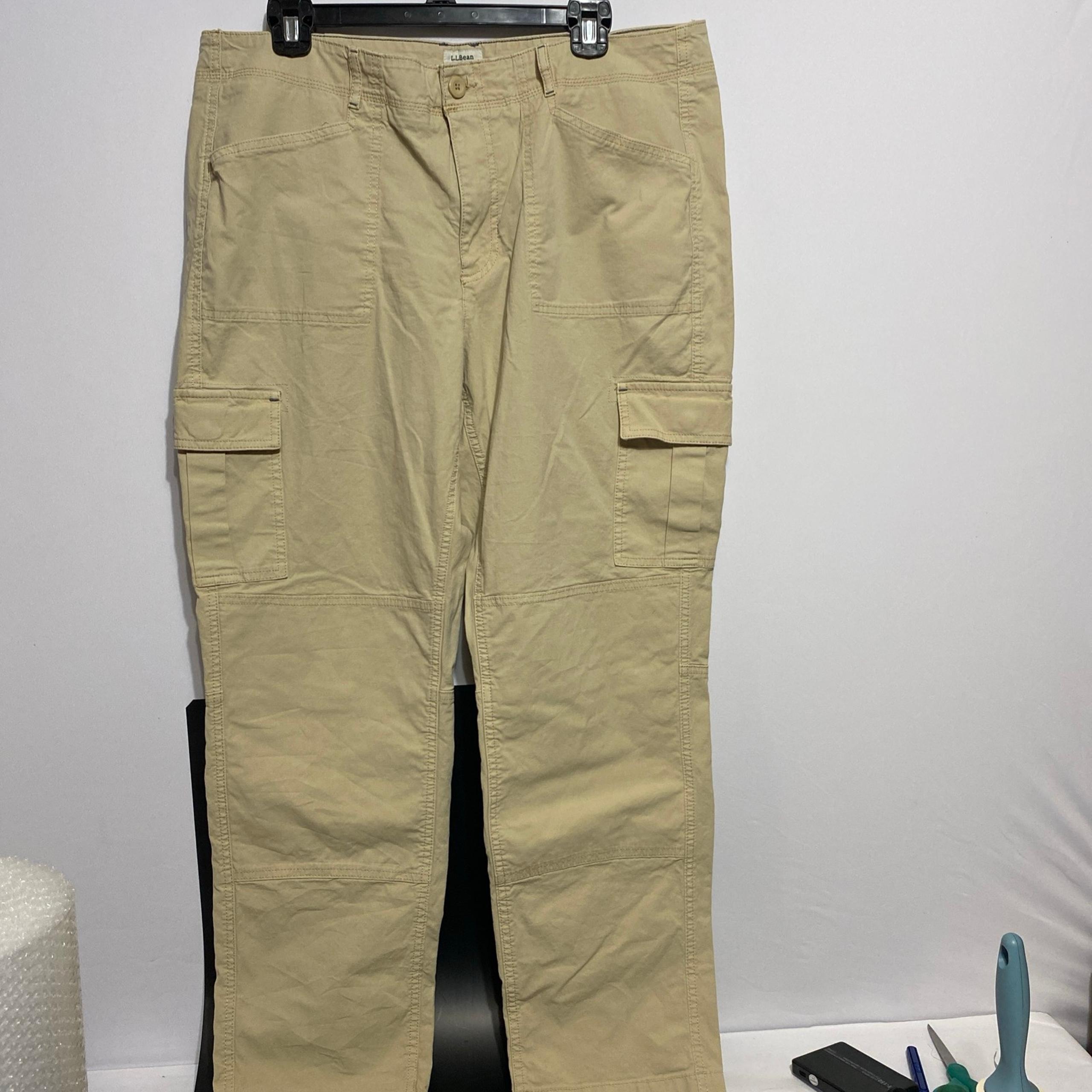 L.L. Bean Women's 16 Boulder Tan Favorite Fit Stretch Canvas Cargo Pants