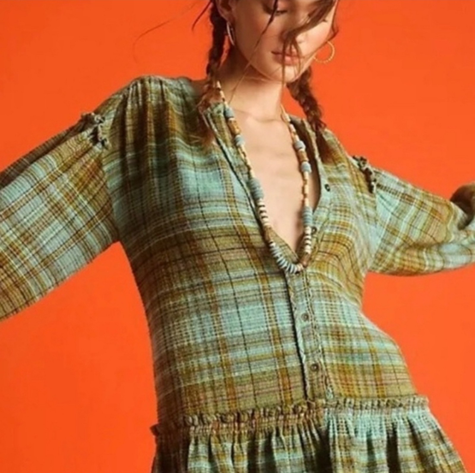 Free people Alexa Plaid Mini Dress