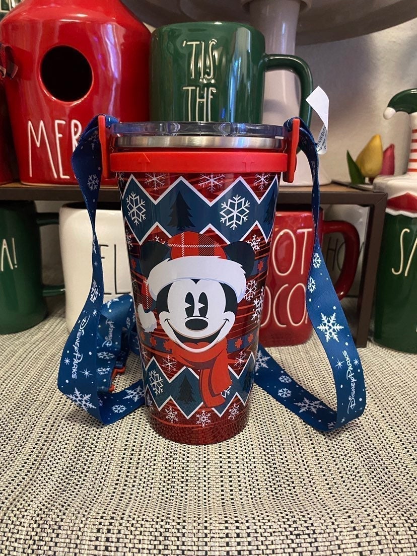 2021 Disney Parks Disneyland Christmas Holiday Mickey Stainless Steel Tumbler.