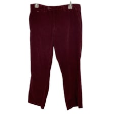 Duchamp London Maroon Dark Red Corduroy Pant Straight Leg Pockets Sz 32
