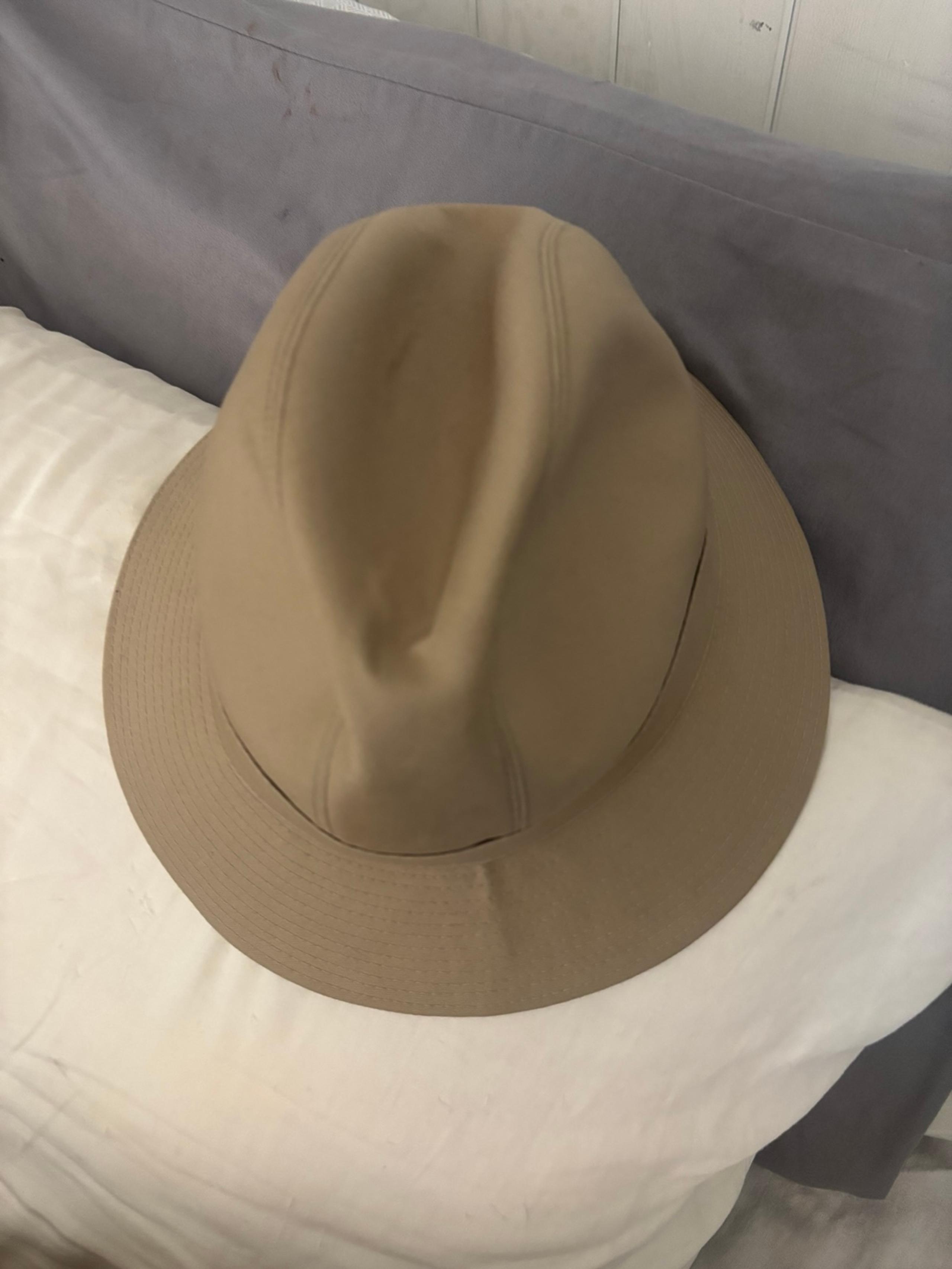 Vintage Original Bucket Rain Hat Classic Khaki Plaid Lining Size 7 1/4 - Burberry