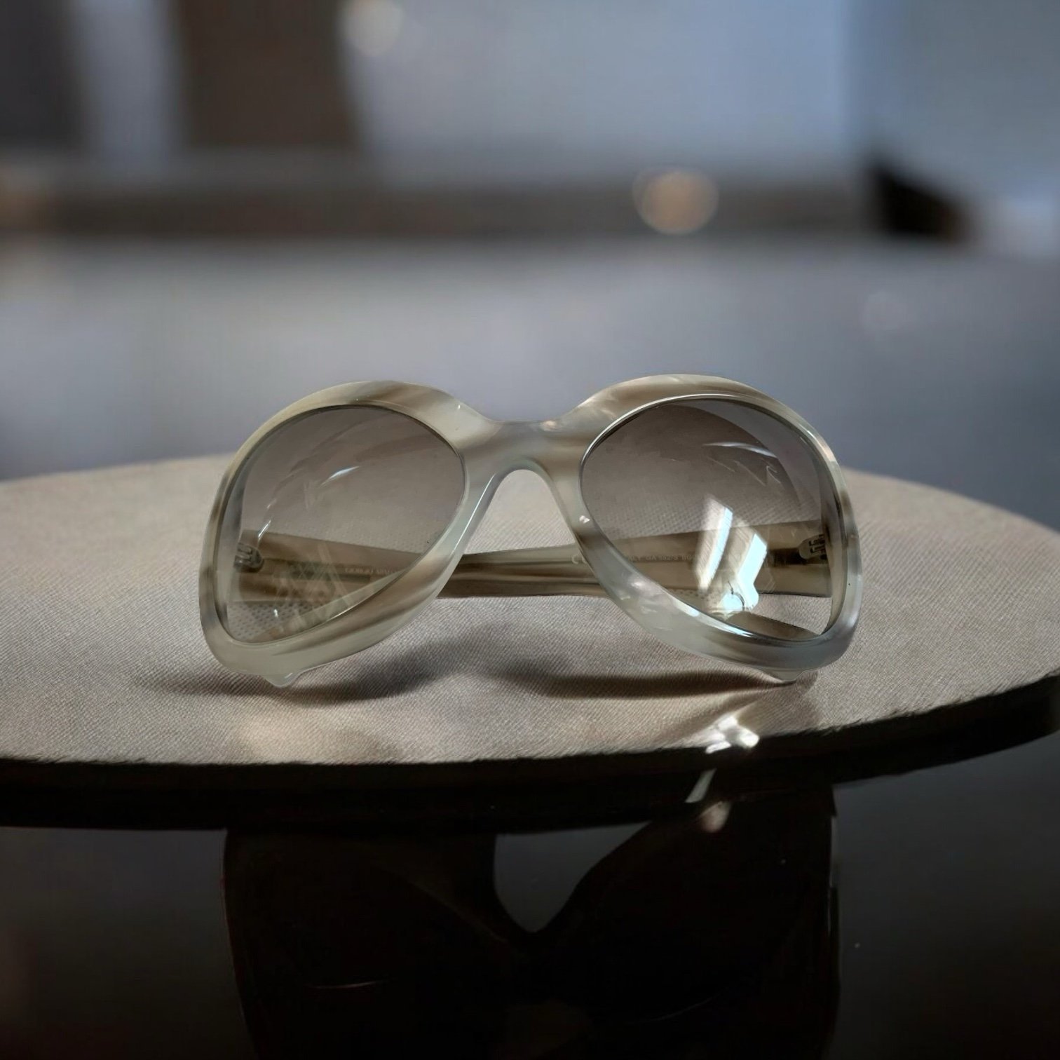 Women's Sunglasses Giorgio ARMANI Cobain Silver Cream Grey Trendy Sunglasses