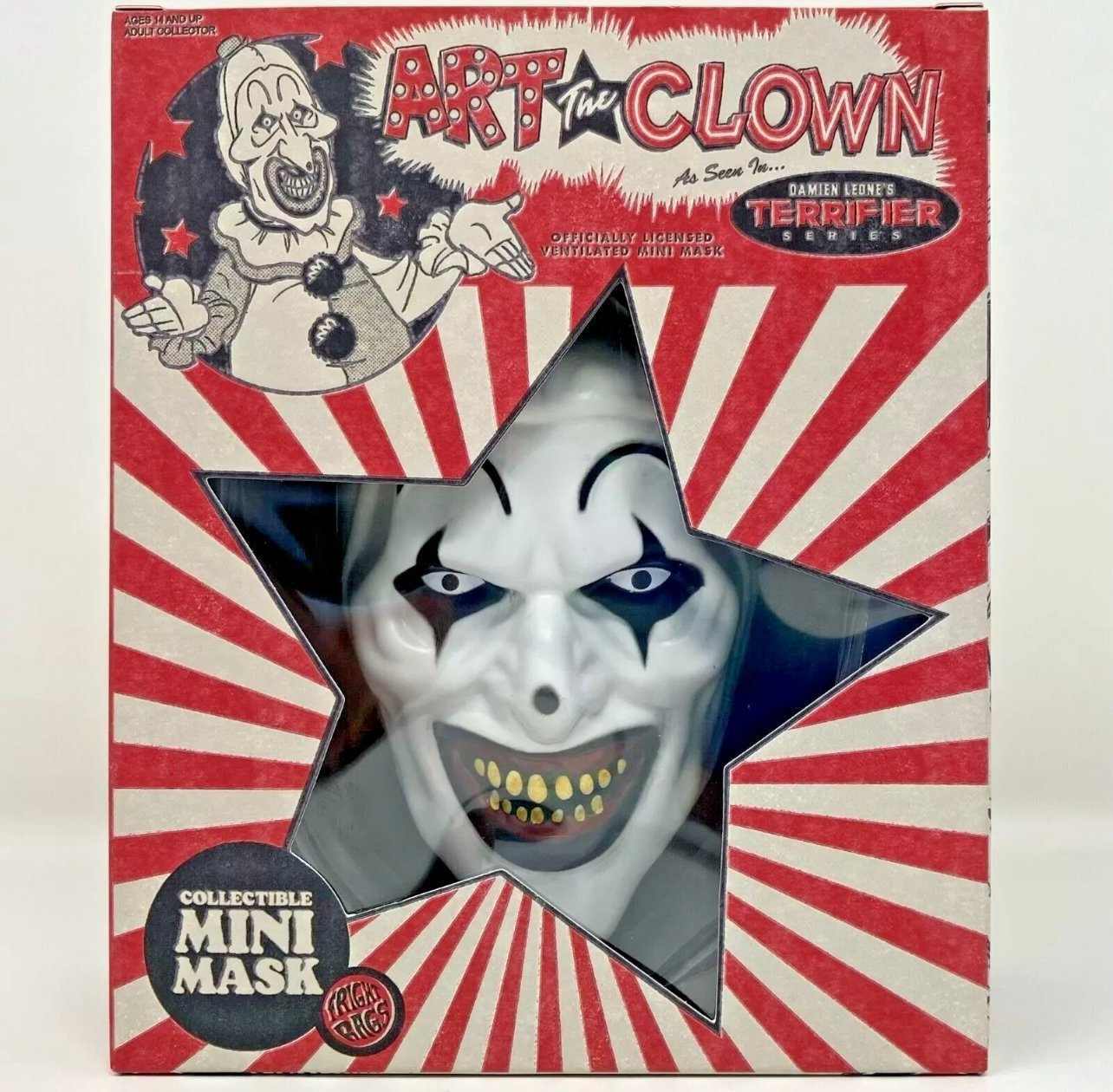NEW Terrifier Art The Clown Mini Mask 6” Collectible Fright Rags Halloween